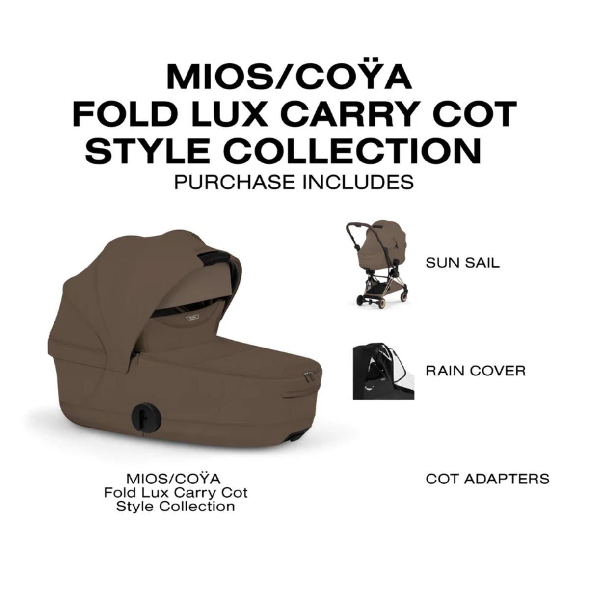 Moisés Infantil Cybex Mios/Coya Fold Lux Style Collection Coconut Brown

 - Premium Style Collection Details