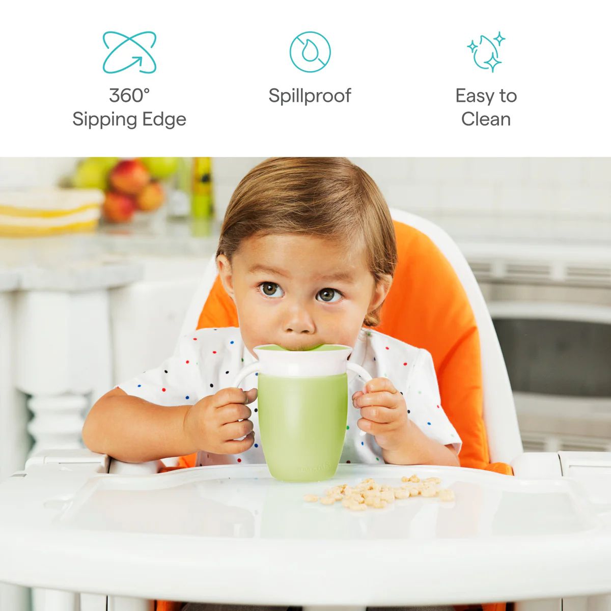 Copo De Treinamento Munchkin Miracle Azul 6M+ 207ML - Truly Spill-Proof Design
